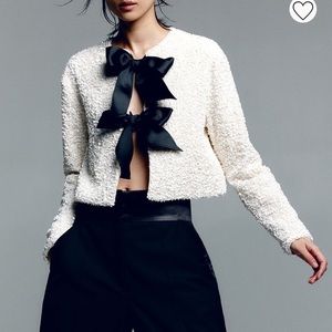 H&M Tie-front Sequined Jacket